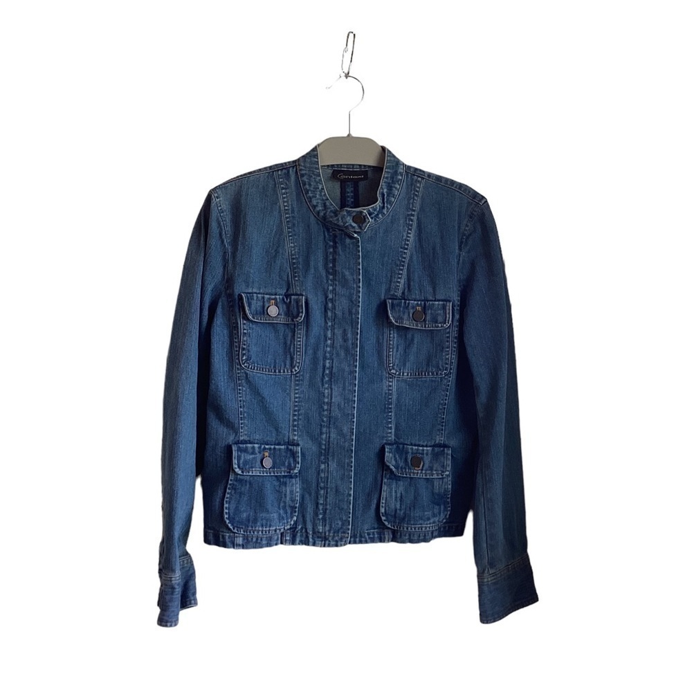 Context Vintage Women’s Denim Jacket.  Zip & Snap Front.  Size L
